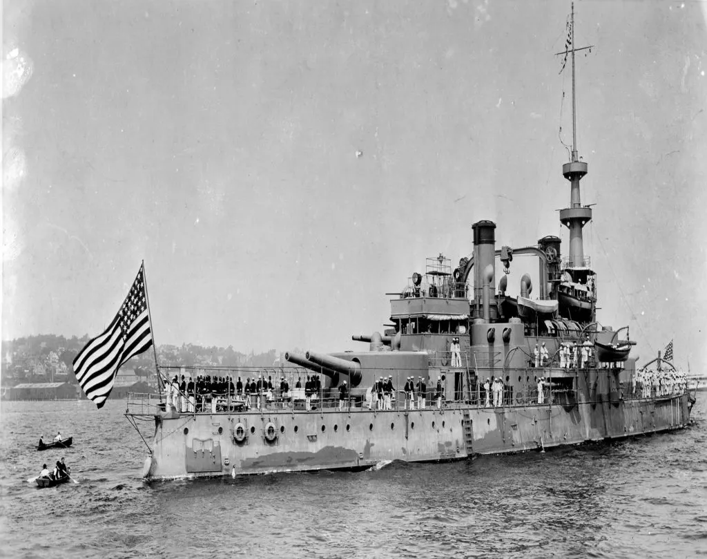 USS Oregon (BB-3): The Last of the Indiana Class Battleships in the Brooklyn Navy Yard Dry Dock, 1898