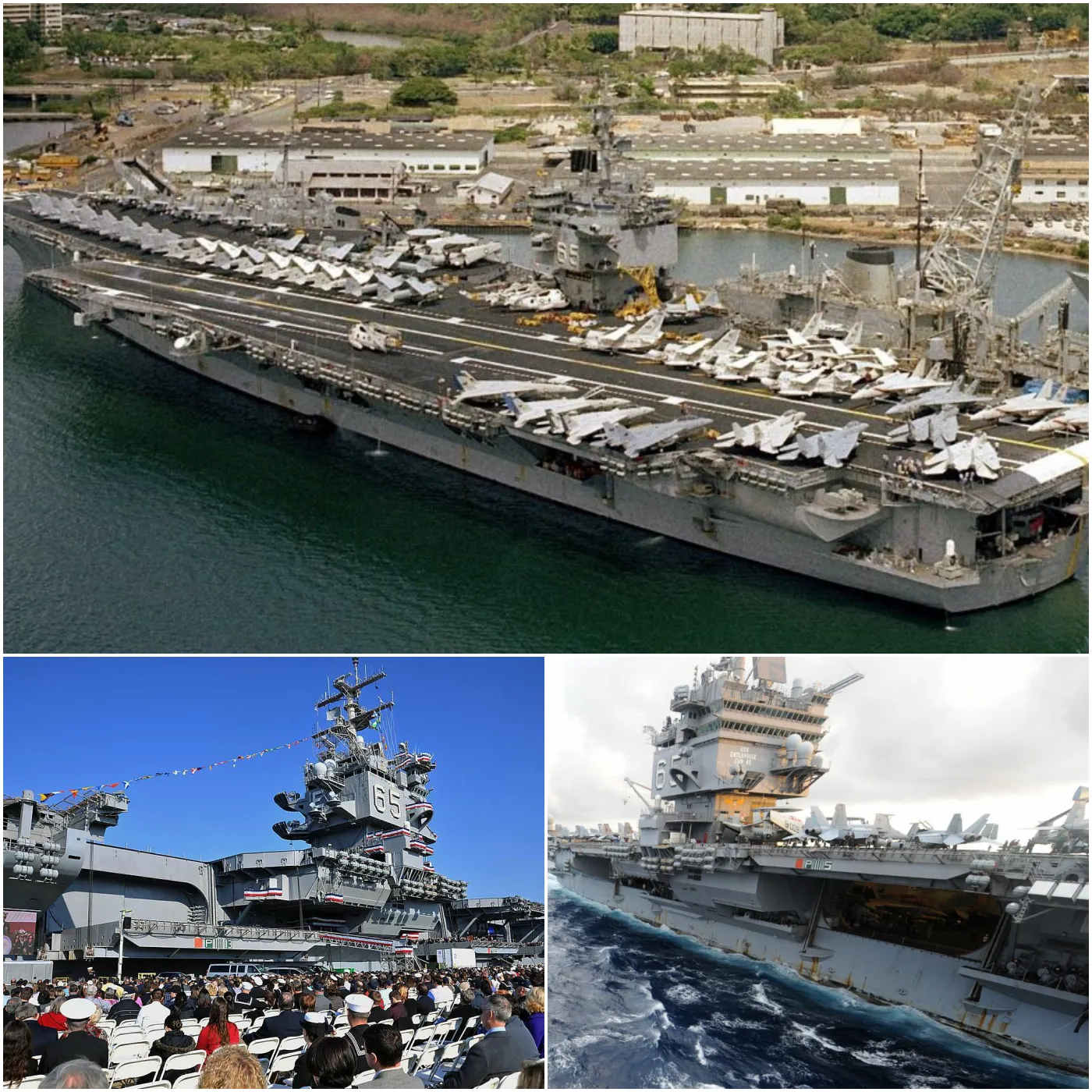 Majestic Arrival: USS Enterprise CVN-65’s Grand Entrance into Pearl Harbor