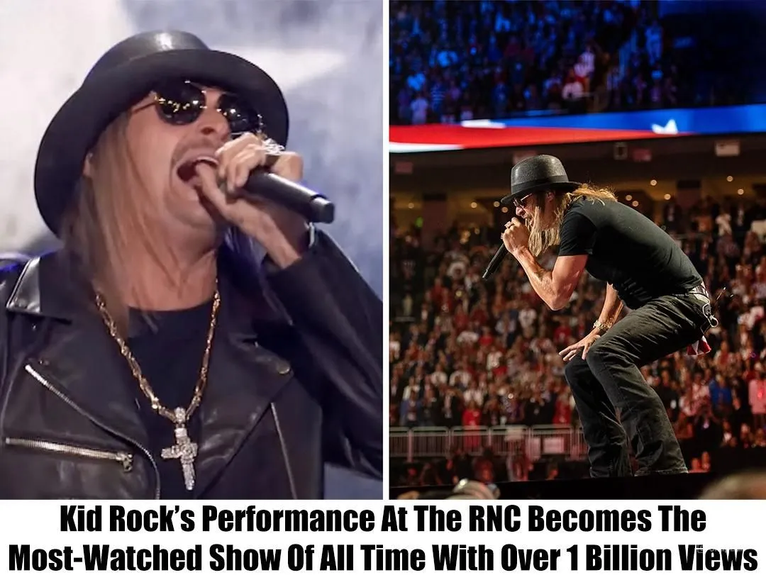 Breaking: Kid Rock’s Performance At The RNC Becomes The Most-Watched Show Of All Time With Over 1 Billion Views.