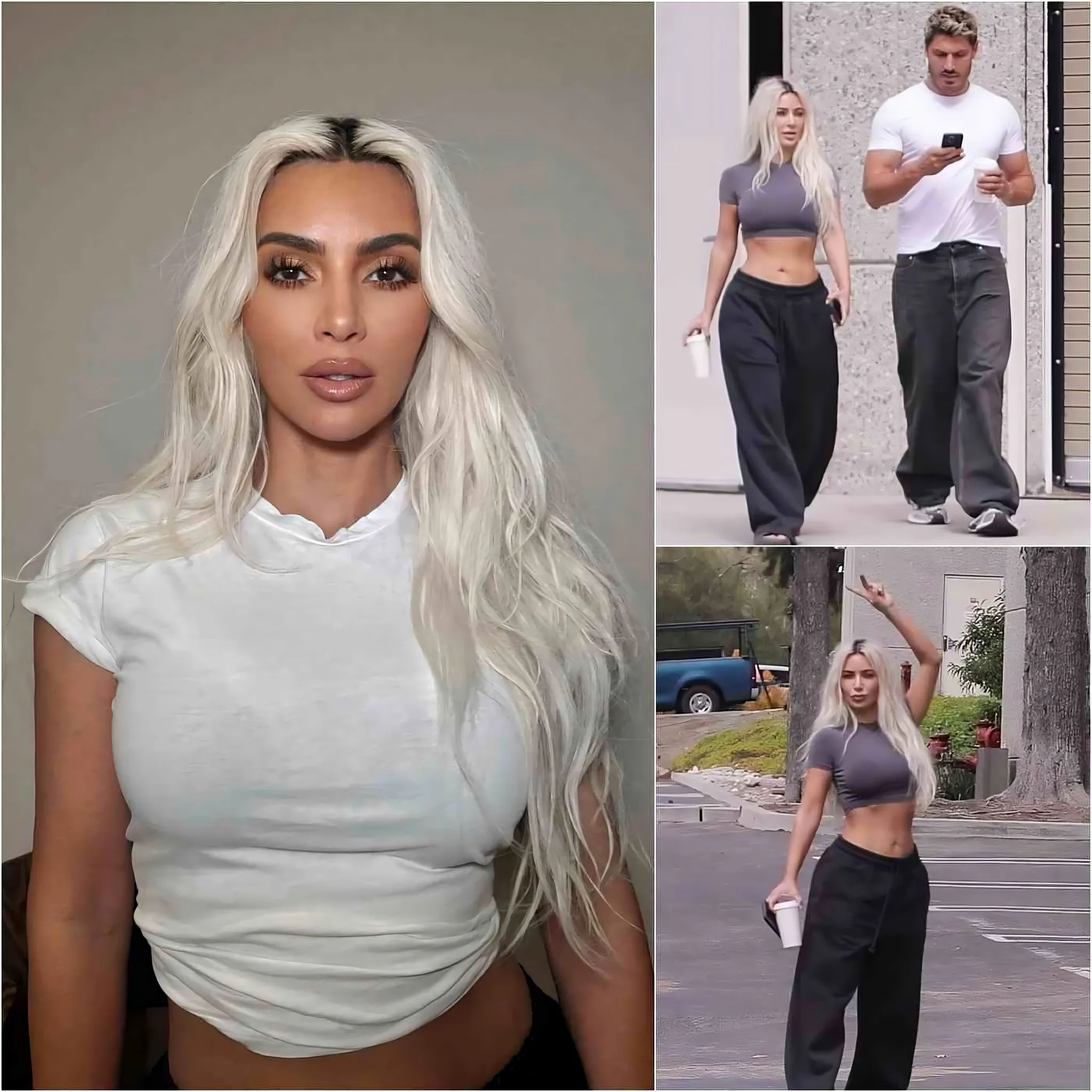 Kim Kardashian Cheerfully Throws Up The Peace Sign During A Casual Photo Shoot In La Following Janet Jackson Backlash