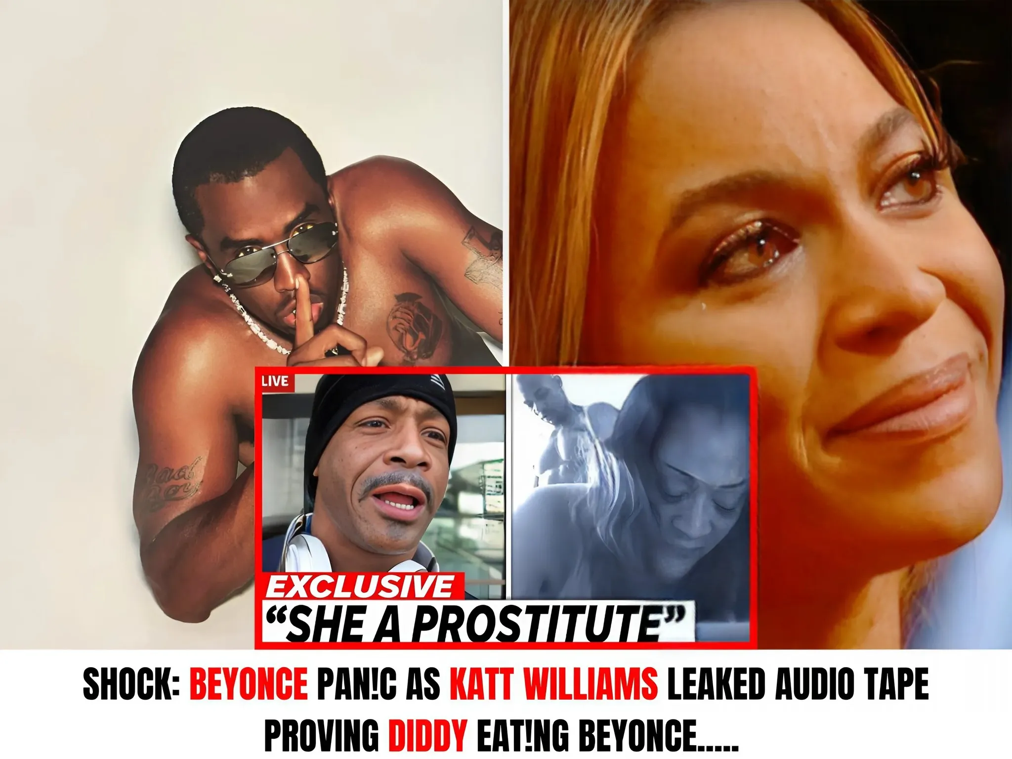 SHOCK: Beyonce PAN!C as Katt Williams LEAKED audio tape proving Diddy EAT!NG Beyonce