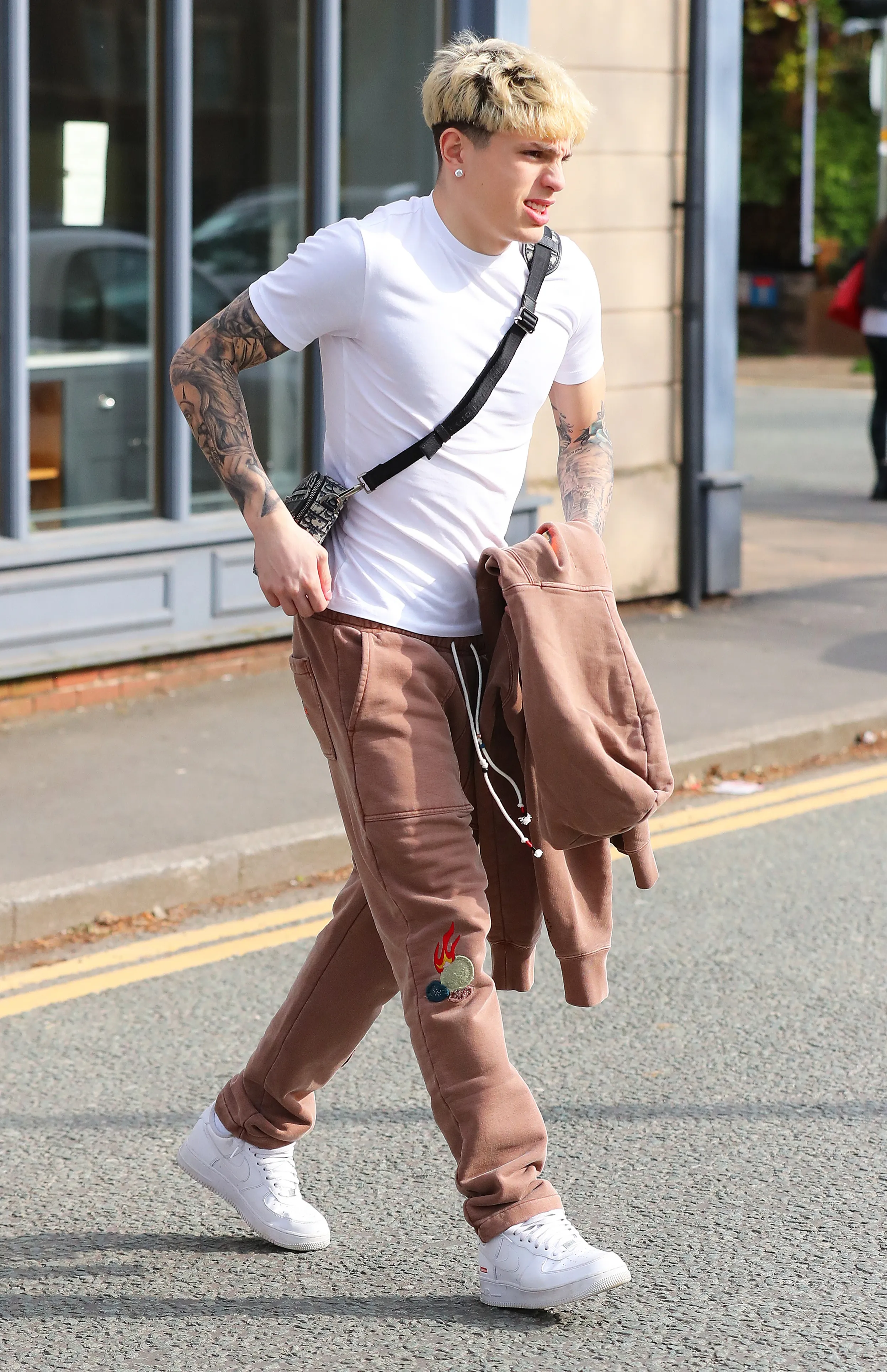 Dashing In Brown: Man Utd Star Alejandro Garnacho Steps Out In Style After Dining At Cibo Restaurant.Tđ