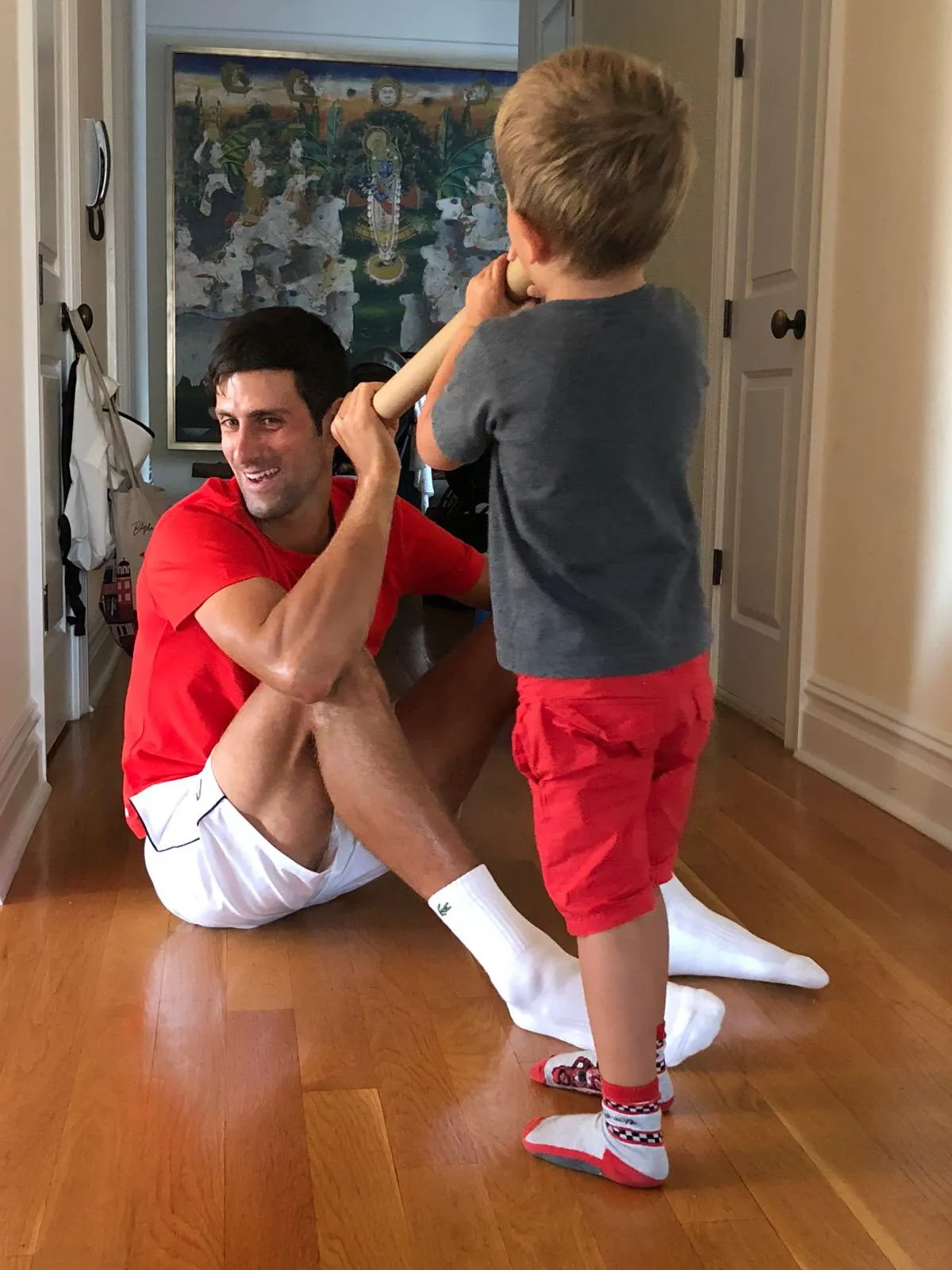 A Smiling Novak Djokovic Looks A Far Cry From His Fiery Image On The Court As He Enjoys Time With His Children And The Image His Wife Shared Has Many People Jealous