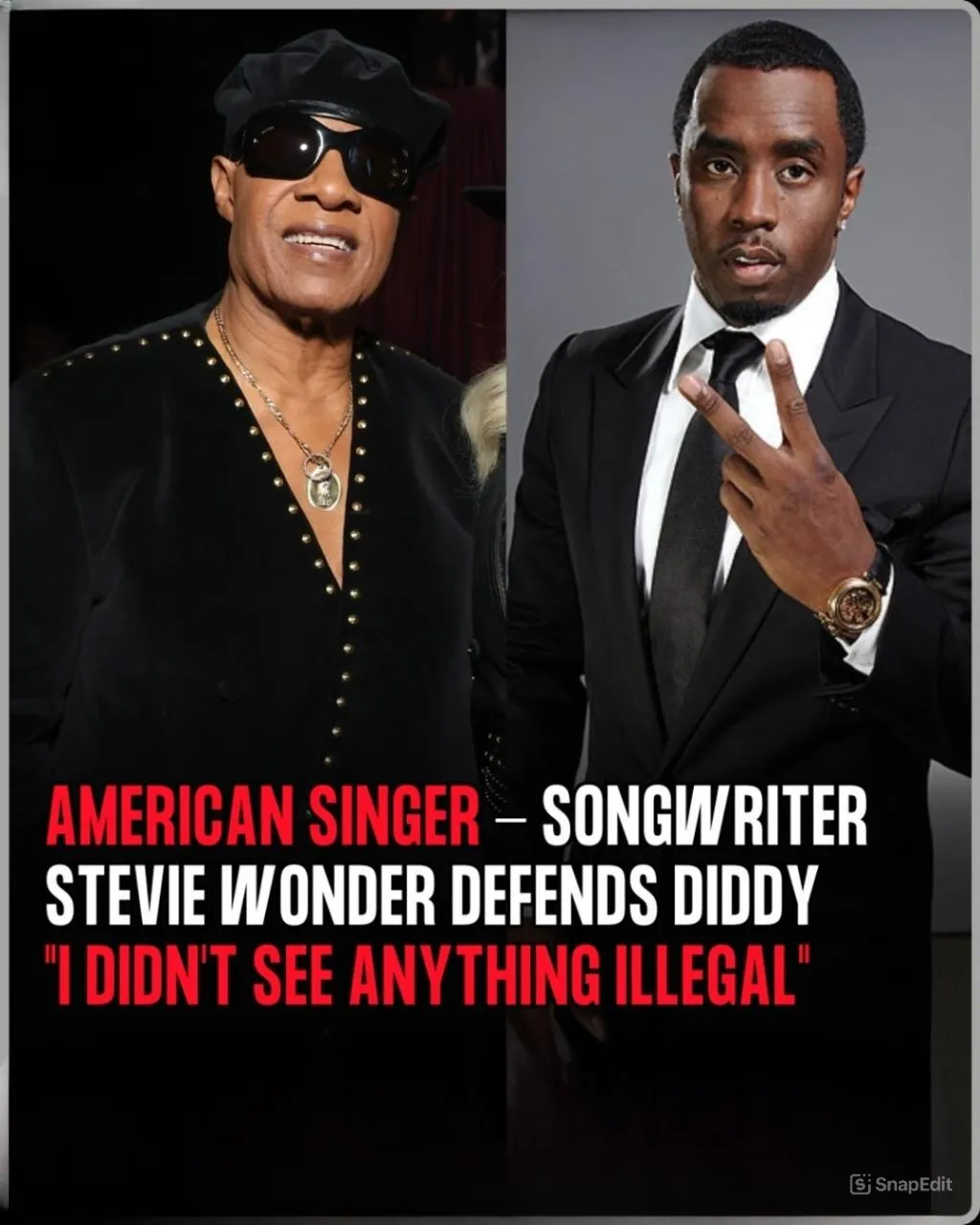 Stevie Wonder Has A Condemnable Action When Speaking Up To Protect Diddy, He Is Being Threatened And Is With Jay Z &Amp; Beyonce