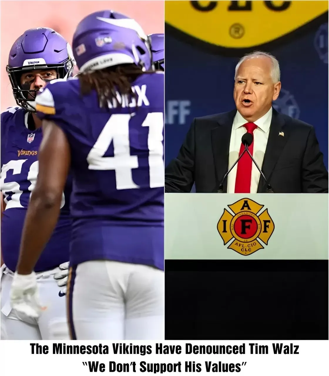 The Minnesota Vikings Denounce Tim Walz: “We Don’t Support His Values”