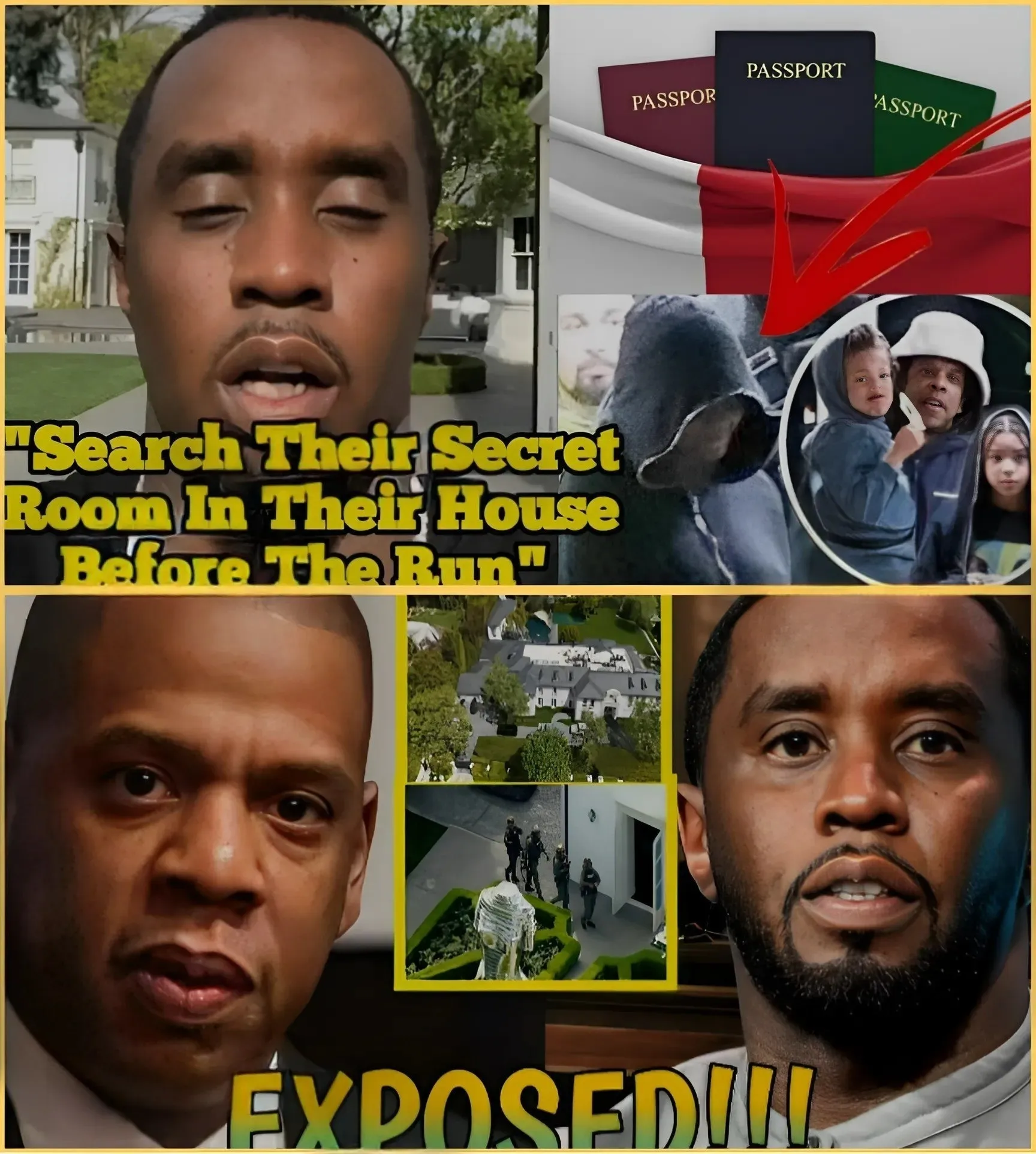 Jay-Z and His Family's Passports Seized After Diddy Allegedly Reveals Hidden Room to Store Human Parts for Wealth