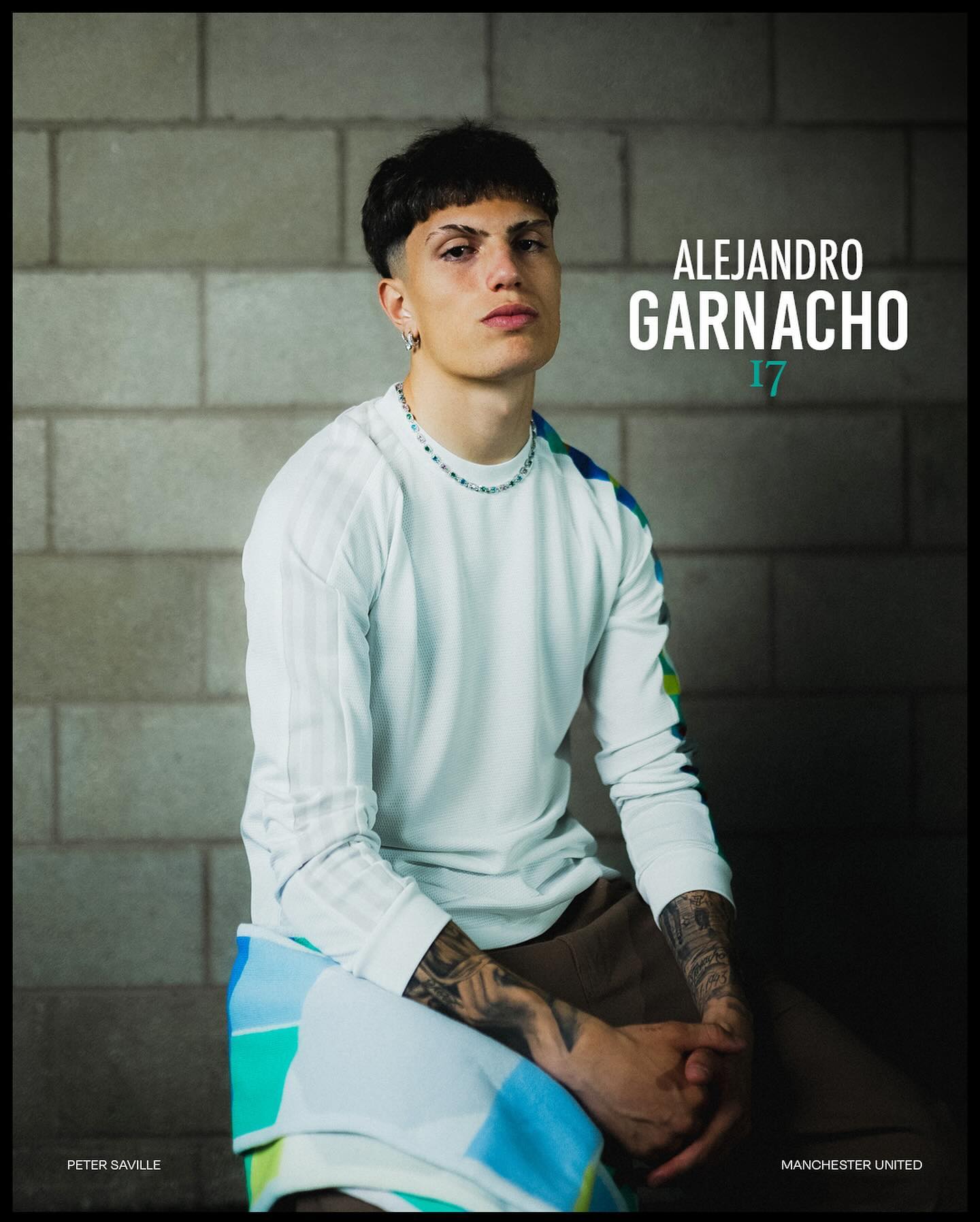 Man United’S Garnacho Stuns As He Models For Peter Saville To Launch His Own Shirt Collection 😍👕.Tđ