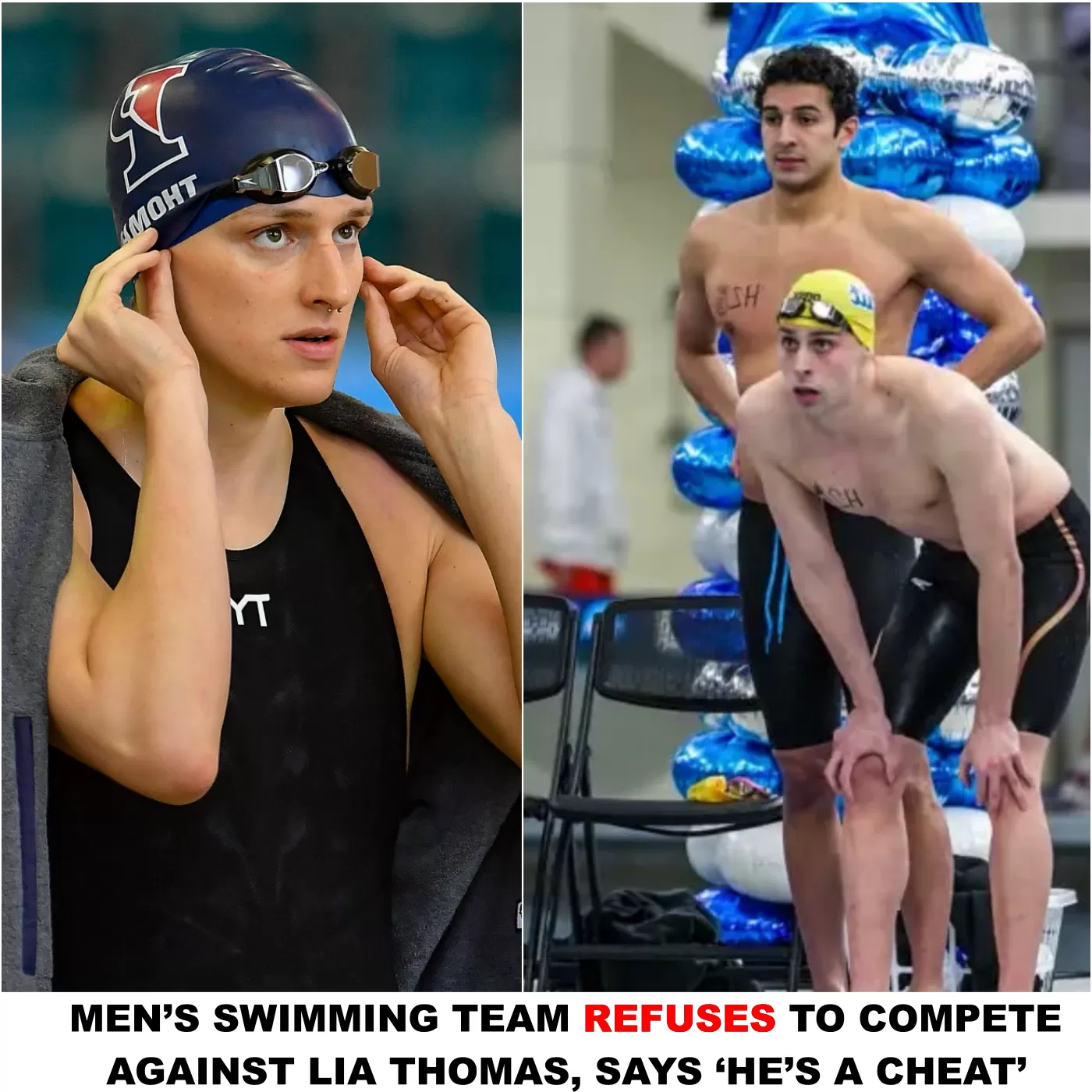 Hot News: Men’S Swimming Team Stages Boycott, Refuses To Race Lia Thomas, Declares “He’S A Cheat And It’S Unfair!”