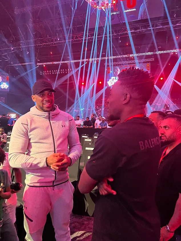 Onana was seen speaking to Anthony Joshua while he was at ringside in Riyadh