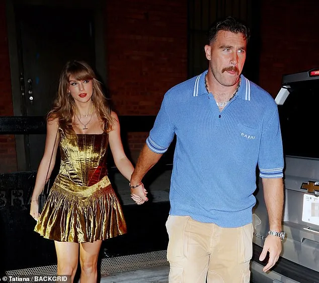 Swift was spotted crossing the street with her boyfriend holding her hand and guiding her