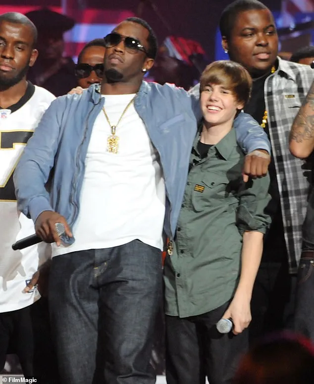 But unknowingly, her wish for her son to succeed meant she signed him away to a vulnerable life of fame, eventually meeting rapper Diddy (pictured with Bieber in 2010)