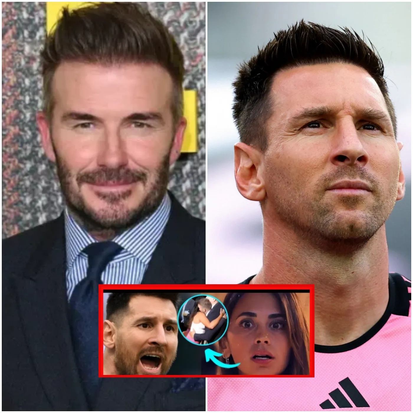 MESSI EXPLODES! Blasts ANTONELLA over BECKHAM'S TOUCHES during an INTIMATE GREETING