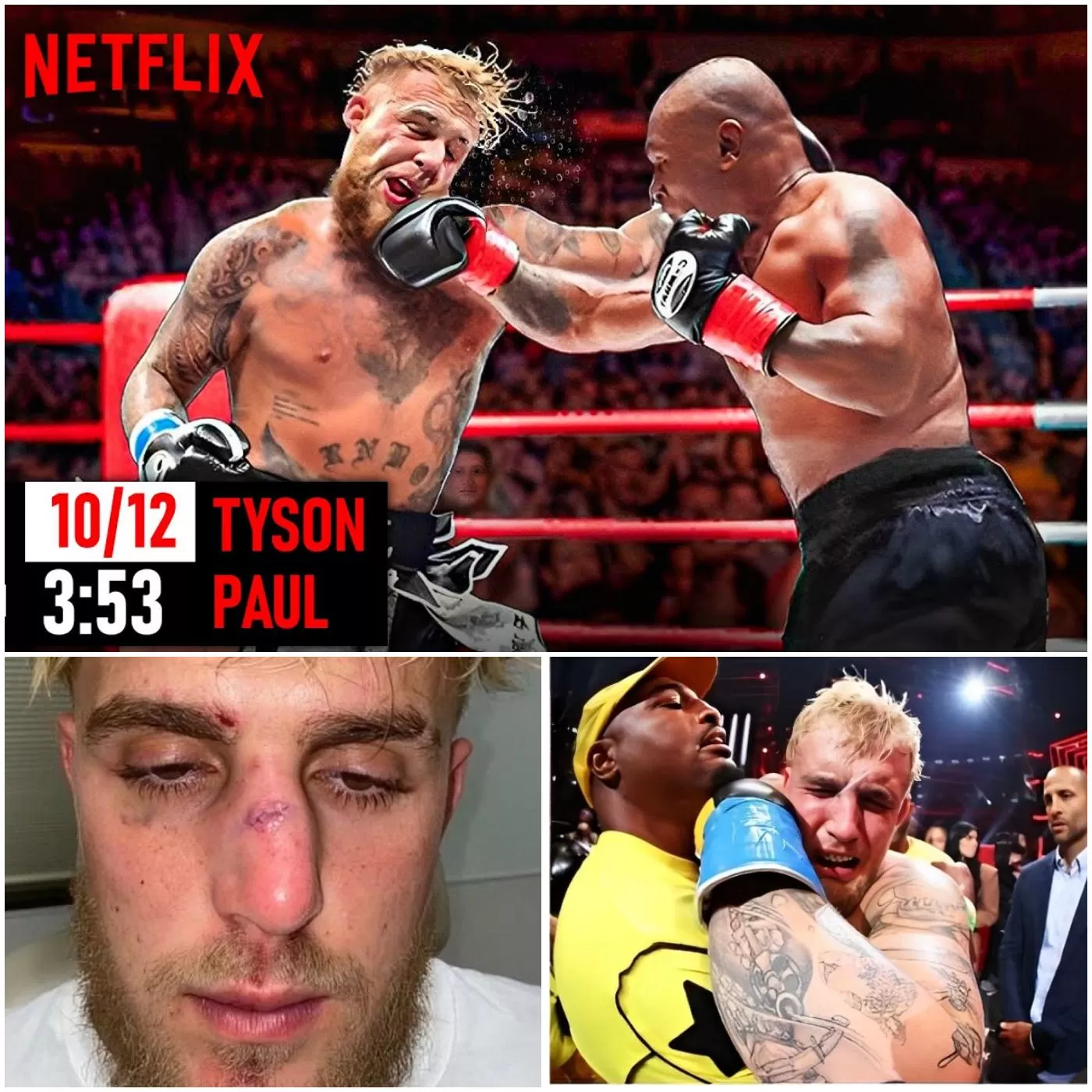 Boxing King Mike Tyson Destroys Jake Paul In An Explosive 50-Second Knockout, Forcing Paul To Seek Help From His Team To Get Out Of The Ring