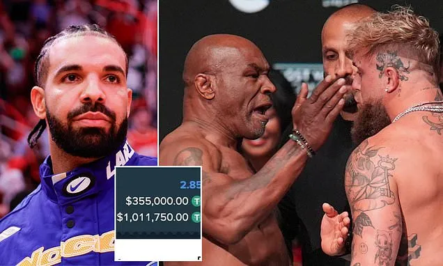 Drake reveals $355,000 Mike Tyson-Jake Paul bet ahead of Netflix fight |  Daily Mail Online