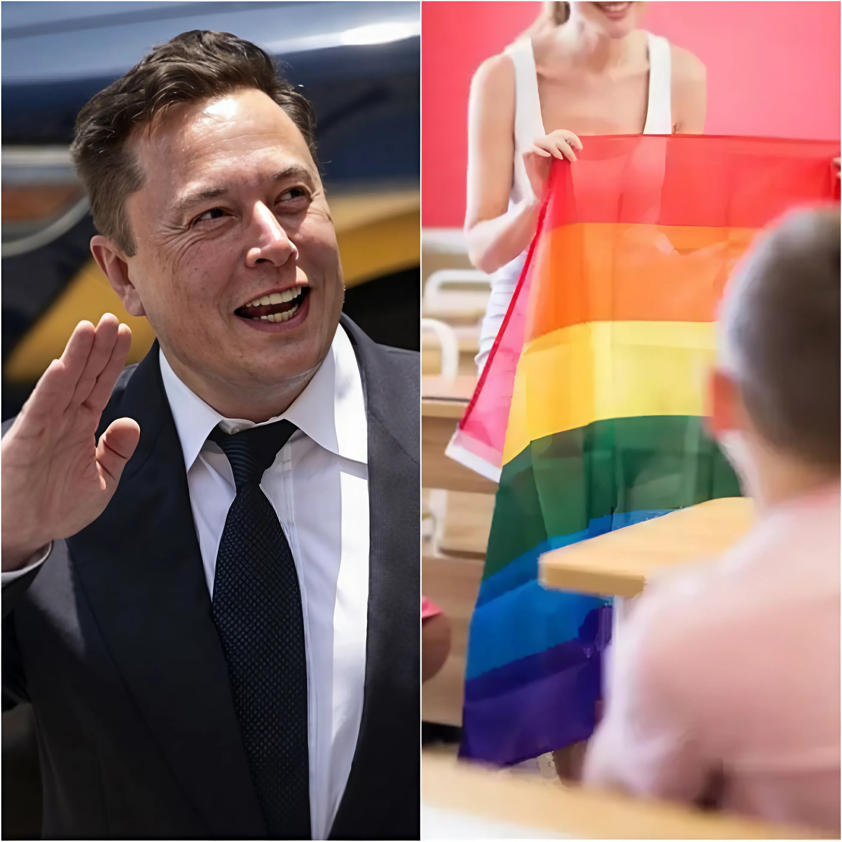 Elon Musk appelle à l’interdiction du drapeau arc-en-ciel dans les écoles : “Les écoles sont faites pour apprendre, pas pour les manifestations”. 1 Elon Musk appelle à l’interdiction du drapeau arc-en-ciel dans les écoles : “Les écoles sont faites pour apprendre, pas pour les manifestations”.