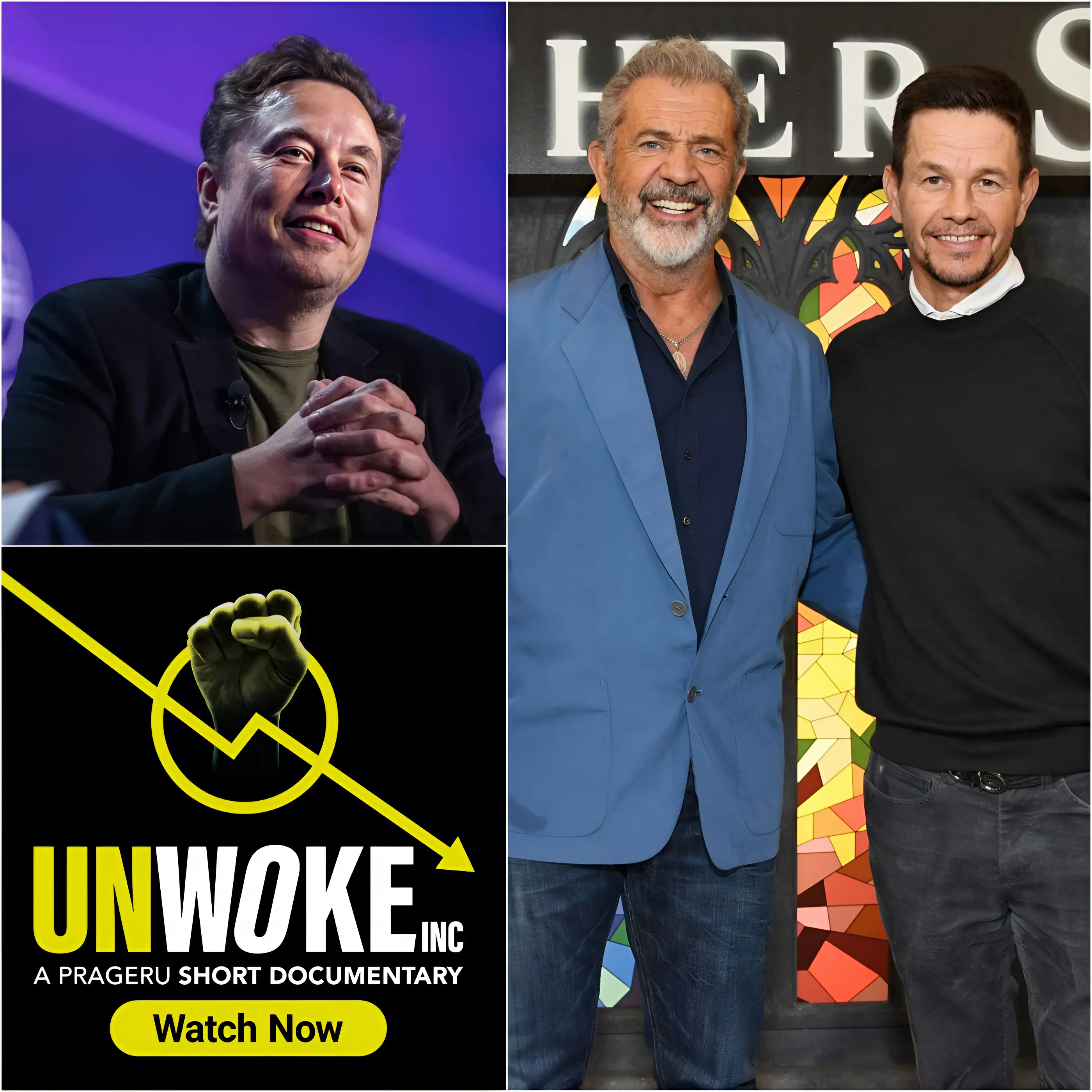 Mel Gibson and Mark Wahlberg partner with Elon Musk and invest between $1 billion and $3 billion in a “non-woke” film studio committed to traditional family values.