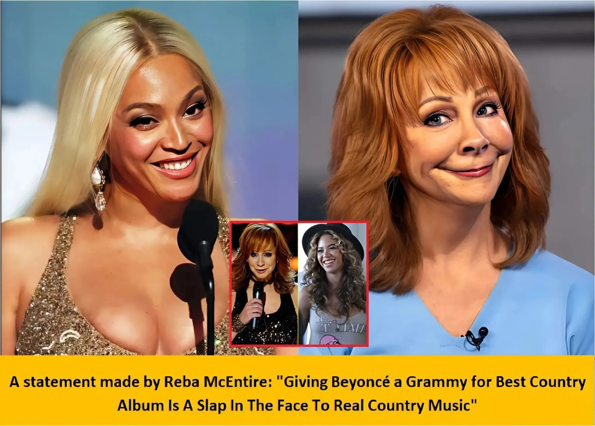 BREAKING NEWS: A statement made by Reba McEntire: "Giving Beyoncé a Grammy for Best Country Album Is A Slap In The Face To Real Country Music" 1 BREAKING NEWS: A statement made by Reba McEntire: "Giving Beyoncé a Grammy for Best Country Album Is A Slap In The Face To Real Country Music"