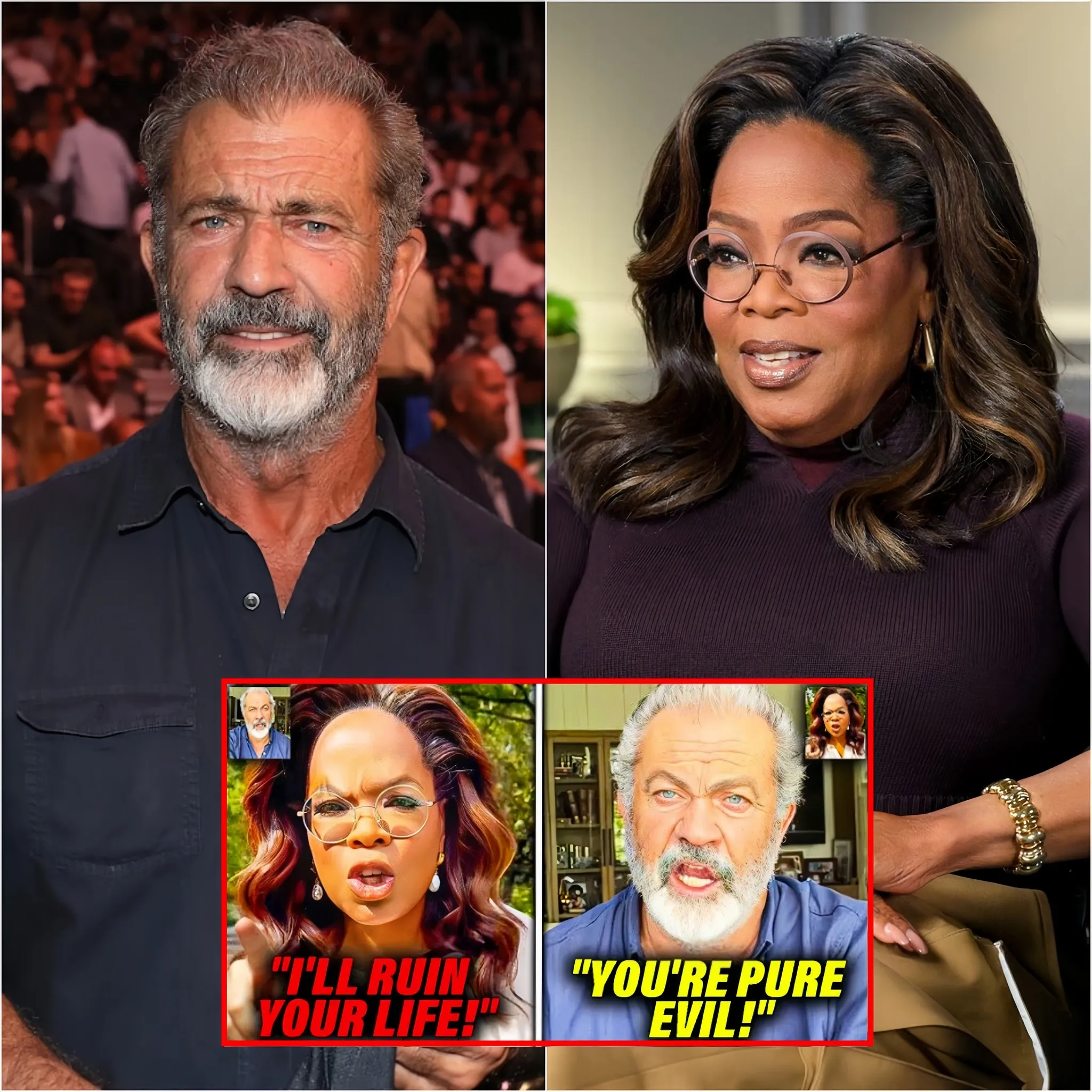 BREAKING NEWS: "I'M GOING TO END YOU!" Oprah CONFRONTS Mel Gibson for EXPOSING Her Dark Secrets. 1 BREAKING NEWS: "I'M GOING TO END YOU!" Oprah CONFRONTS Mel Gibson for EXPOSING Her Dark Secrets.