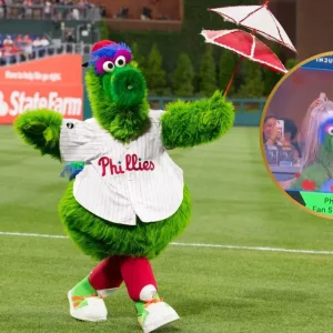 WATCH: Phillies Mascot CHEEKILY Reenacts Viral Coldplay Kiss Cam Controversy 5 WATCH: Phillies Mascot CHEEKILY Reenacts Viral Coldplay Kiss Cam Controversy